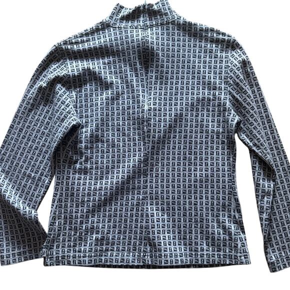 Fendi FF Vintage Mock Turtleneck Grey Gray Zucca IT 44 US 8 Authentic - Picture 2 of 6